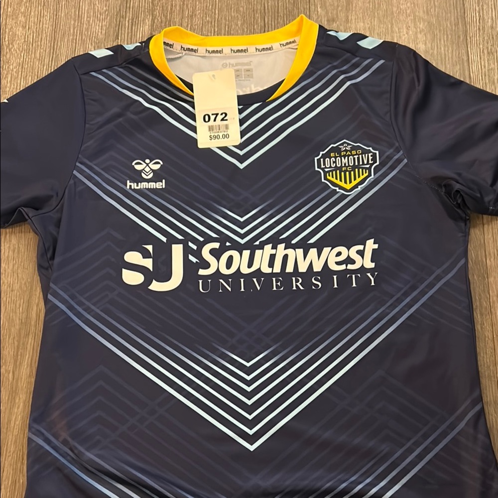 Hummel El Paso Locomotive FC 2024 Home Jersey Navy Yellow Soccer USL 229478-7003